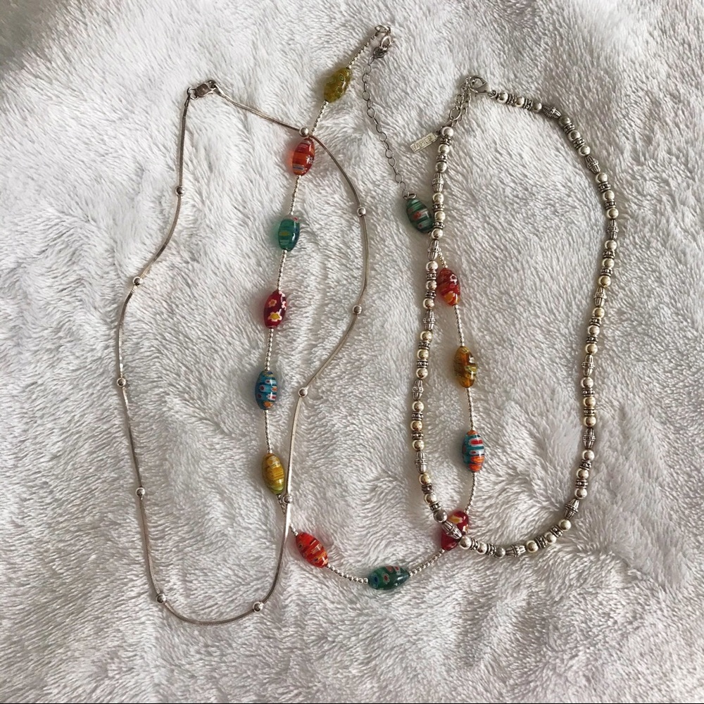 Sterling silver necklace trio